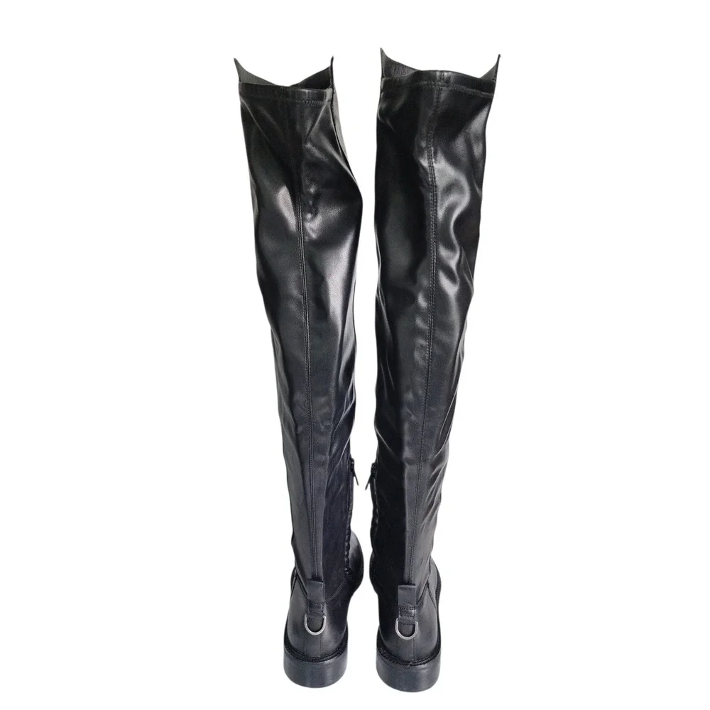 SAM EDELMAN Narisa Black Leather Over The Knee Boots 8.5 Tall Side Zip